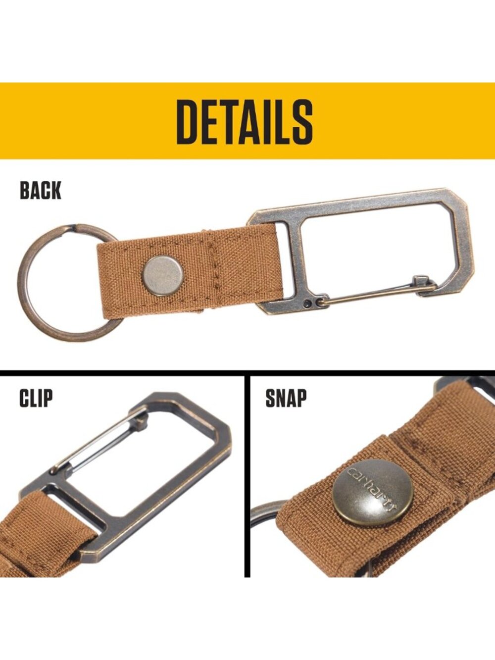 Durable Metal Key Keeper for Belt Loop - Self-Locking Key Ring Holder for - Picture 3 of 6
